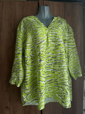 Basler linen blouse 3XL like new, white and green