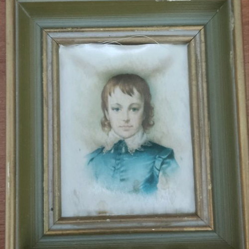 Painting small portrait used, fabric