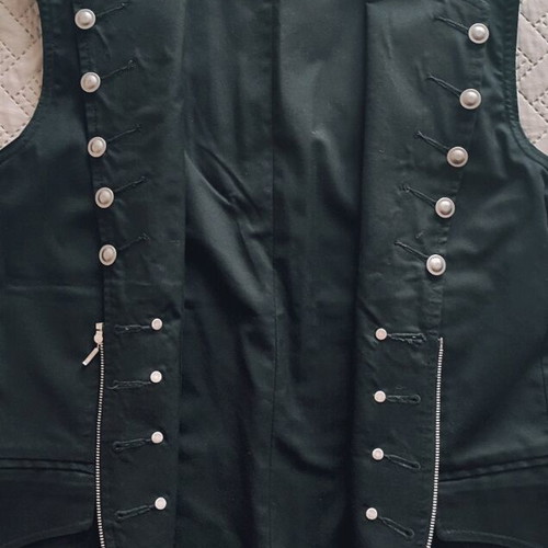 Vintage Gothic Military Black Vest Jacket like new, size S-M