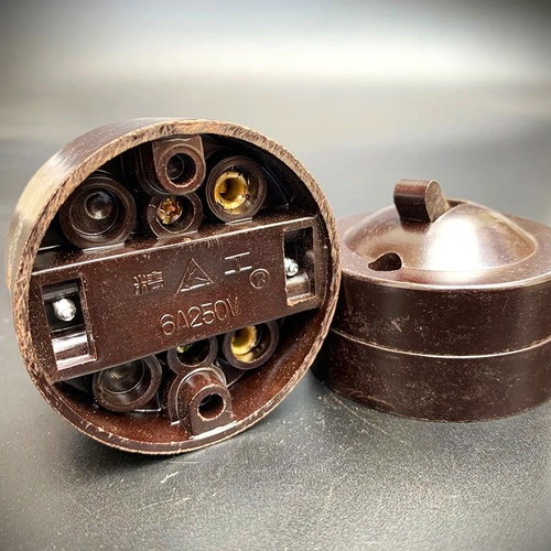 Antique retro bakelite wall power switch new 6A 220V brown