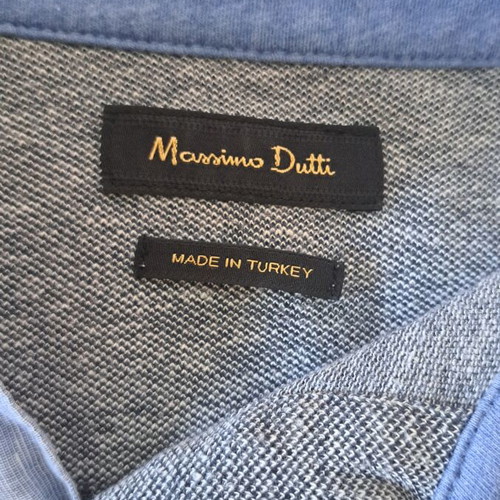 Massimo Dutti men's polo shirt used, gray melange, XL
