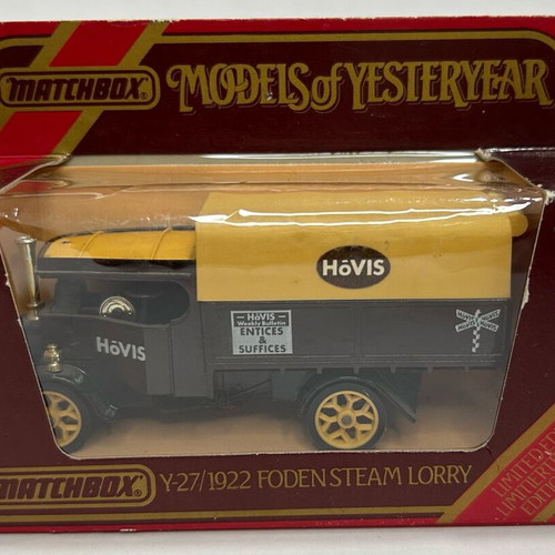Matchbox 1984 Models of Yesteryear Y-27 1922 Foden Steam Wagon Hovis like new