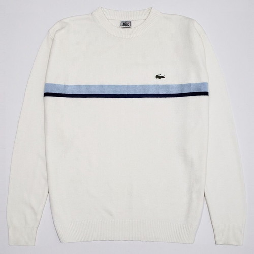 Lacoste knitted pullover sweater L-XL like new, white
