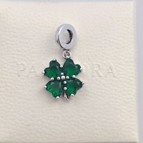 Pandora Four-Leaf Clover Charm S925 ALE new, green and silver