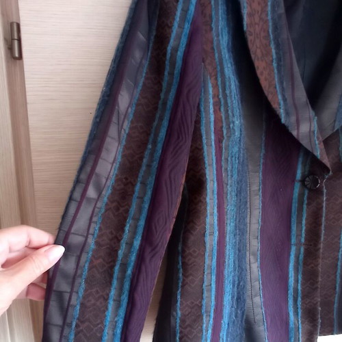 Striped boho jacket XL new with mixed textures