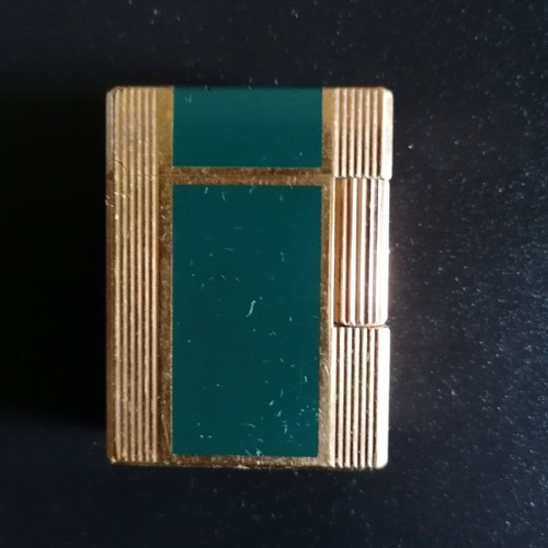 S.T. Dupont de Paris lighter used with dark green coating