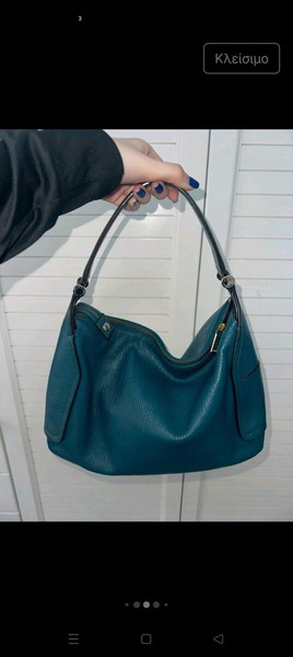 furla petrol blue shoulder bag