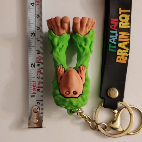 Brainrot Brr Brr Patapim Rubber Keychain like new, multicolor
