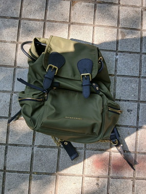 Burberry Medium Technical Nylon Rucksack backpack like new, olive green