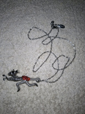 Just Cavalli necklace with monkey pendant like new, silver