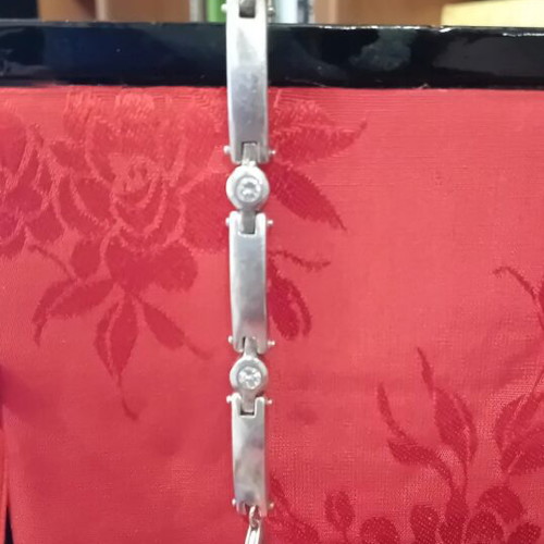 925 Sterling Silver Link Bracelet very good condition with cubic zirconia