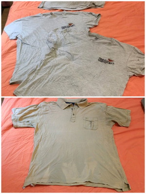 Pack of used short-sleeve work shirts size L gray