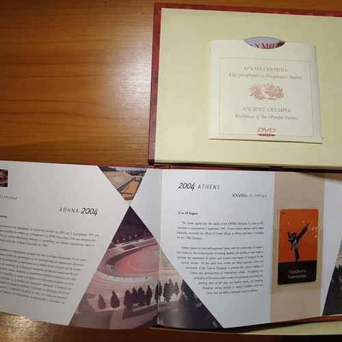 Athens Olympiads 1896-2004 album new with 25 collector telephone cards and 2 DVDs