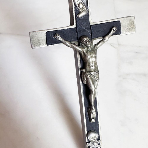 French Catholic Cross antique, used, circa 1900