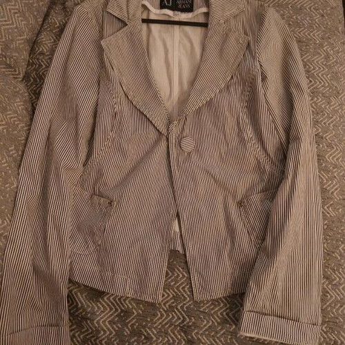 Armani Jeans women's jacket white-blue like new, slim Small