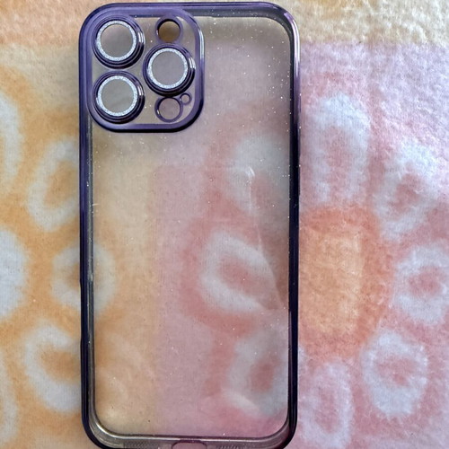 iPhone 16 Pro Max case new, transparent with gold dust