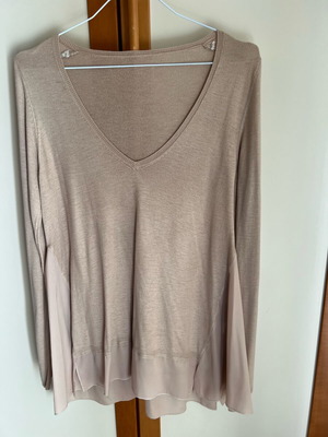 Zara nude πλεκτό τοπ σαν καινούργιο, μέγεθος small, μπεζ