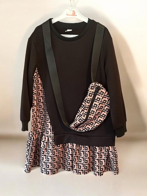 Dress for girls 6 years old black and brown like new