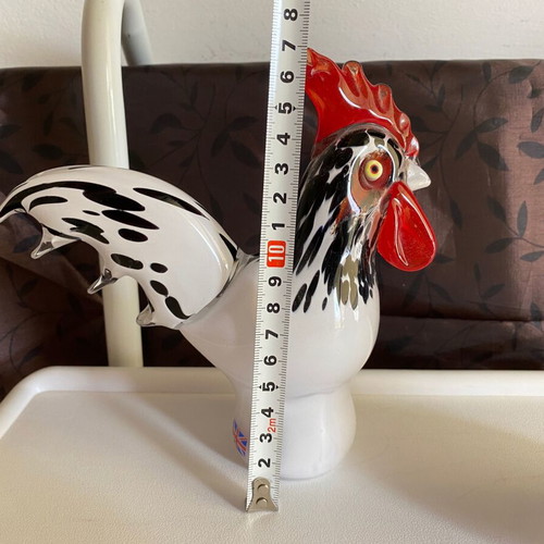 Glass chicken figurines like new, pair, British handcrafted art