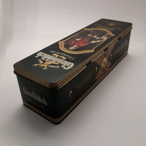Collectible Glenfiddich Pure Malt metal tin box Clans of the Highlands Clan Sutherland like new