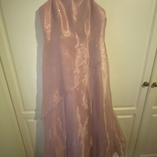 Evening dress pink with rhinestones used, size M