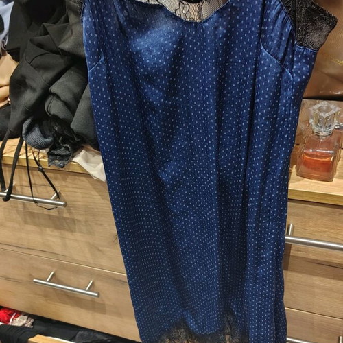 Stradivarius polka dot nightdress blue like new, size M
