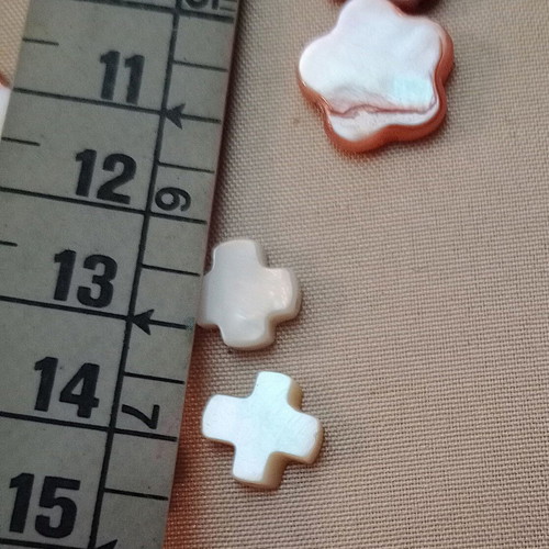 Mother of pearl pieces set of 55 for crafts and jewelry making
