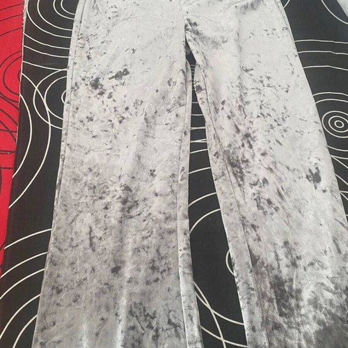 Mango velvet flared pants silver grey size S like new