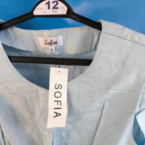 Linen blouse new, blue color, size S