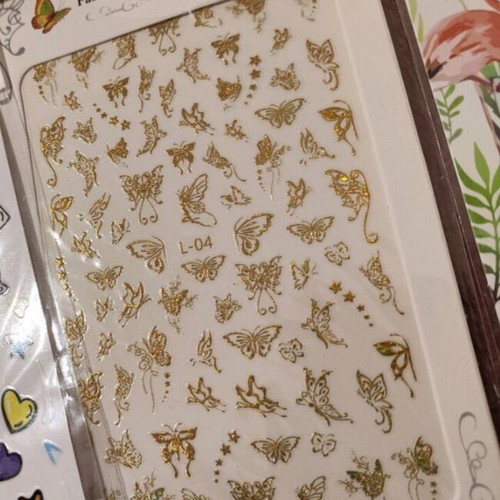 Nail set new with stickers, plate and decorative items