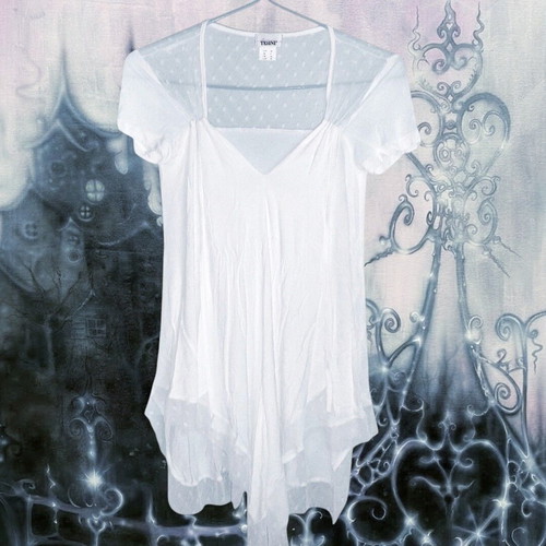 White Asymmetrical Ethereal Blouse Linea Tesini like new, size 34-36