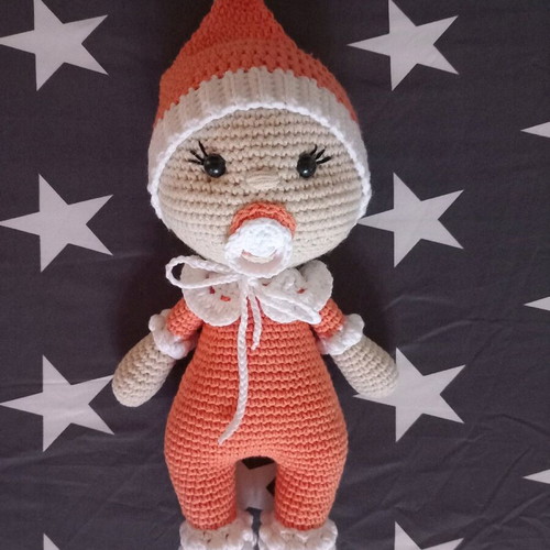 Baby amigurumi doll handmade new, 28 cm