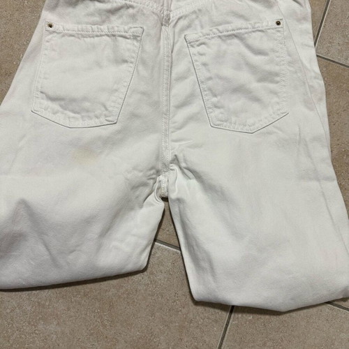 Zara women's pants used, mom fit, white, size XXS