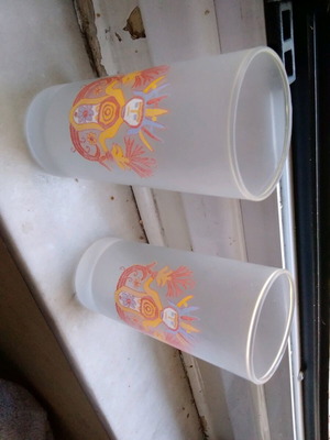 Collectible opalina glasses new, set of 8 pieces