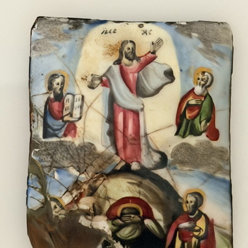 Russian enamel used, set of 2, 5x4 cm