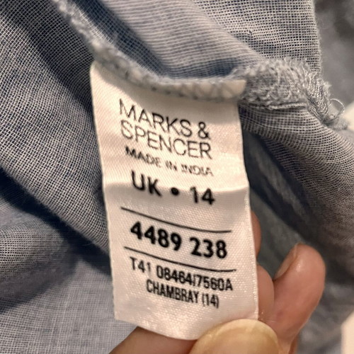 Marks & Spencer women's linen shirt tunic used, grey-blue