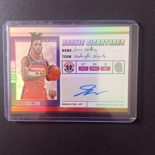 Topps NBA Hoops Rookie Signatures Jamir Watkins RC Auto Card like new