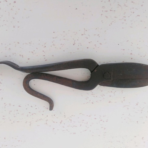 Blacksmith scissors handmade old used for cutting sheet metal