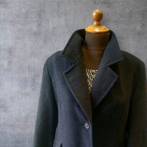 Maxi wool and cashmere women's coat like new, size L, black