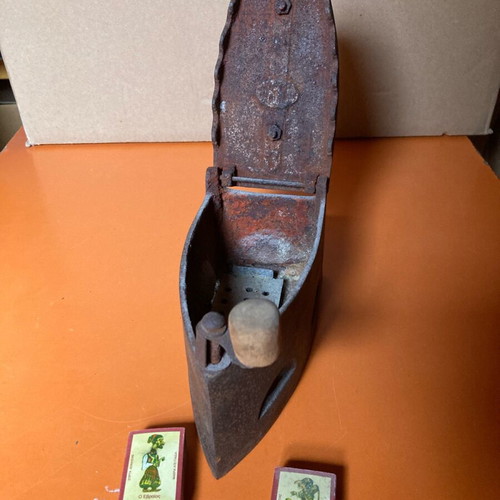 Antique charcoal iron used, collectible