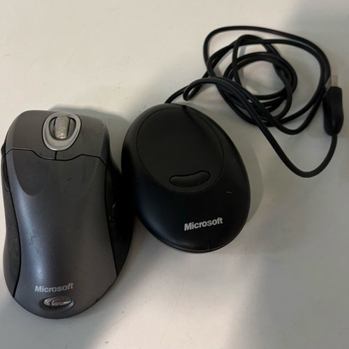 Microsoft Wireless IntelliMouse Explorer 2.0 with receiver and unused HP wired mouse
