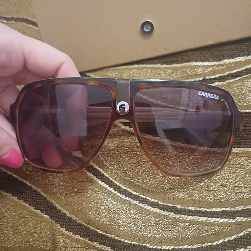 Carrera 33 Unisex Navigator Sunglasses new, brown acetate frame