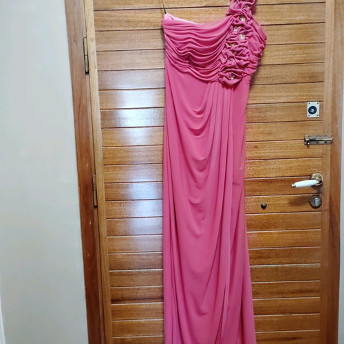 Pink maxi dress like new with one strap, size M/L Afterchock