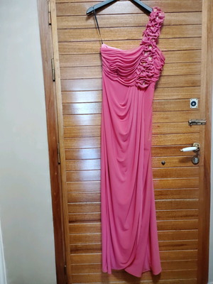Pink maxi dress like new with one strap, size M/L Afterchock