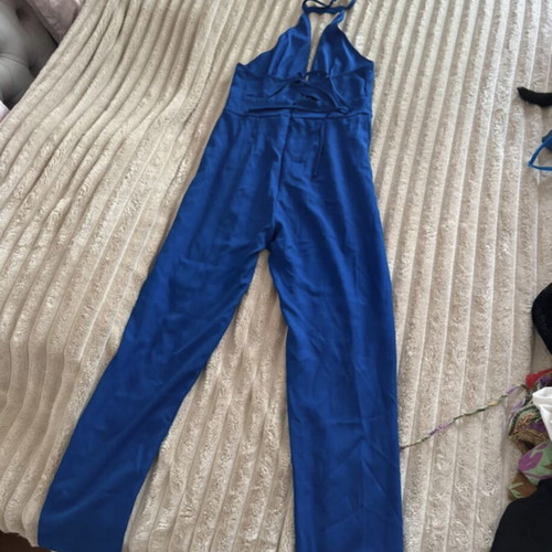 Assos backless long jumpsuit like new, blue, size M