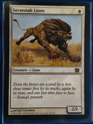MTG Magic the Gathering Savannah Lions Oversized Box Topper 8th Edition like new