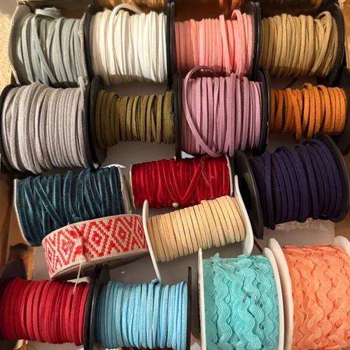 Ribbons like new, velour and suede