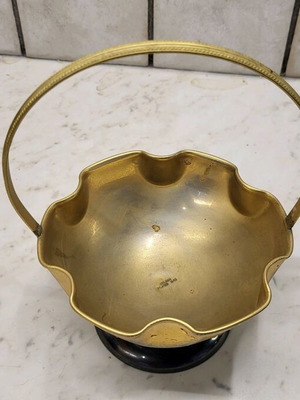 Small used fondue basket-shaped bowl for chocolates or candies