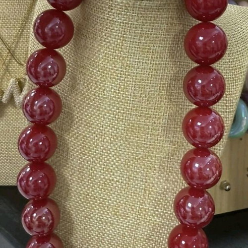 Necklace and earrings set new, red