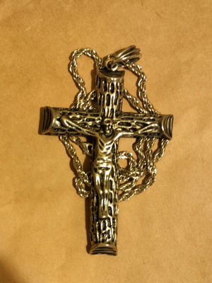 Cross like new, silver metal accessory